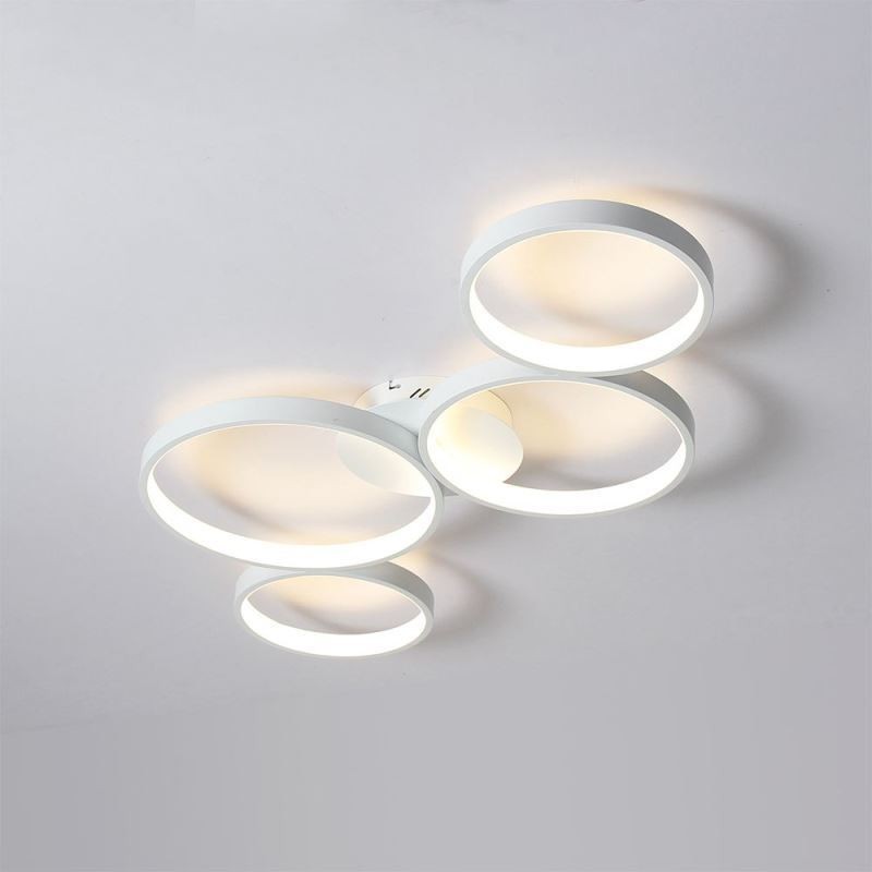 Lámpara de techo de 7200 lm, 4 anillos, accesorio de iluminación