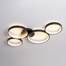 Lámpara de techo de 7200 lm, 4 anillos, accesorio de iluminación