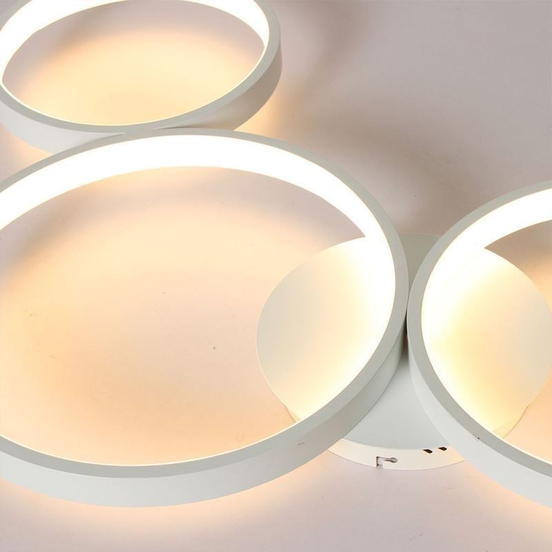 Lámpara de techo de 7200 lm, 4 anillos, accesorio de iluminación