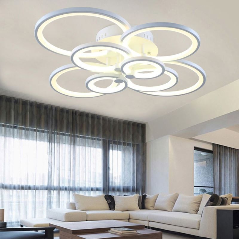 Lámpara de techo moderna con anillo circular y luz regulable