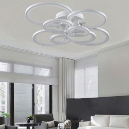 Lámpara de techo moderna con anillo circular y luz regulable