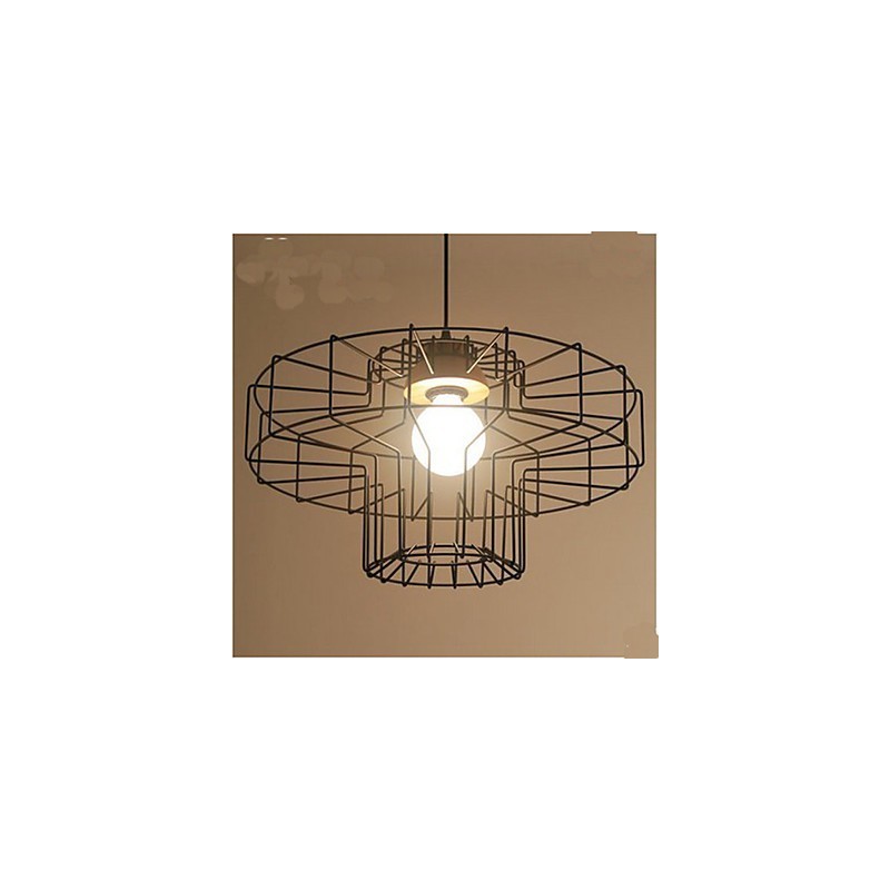Lámpara de araña de hierro de una sola cabeza, lámpara de araña retro de malla