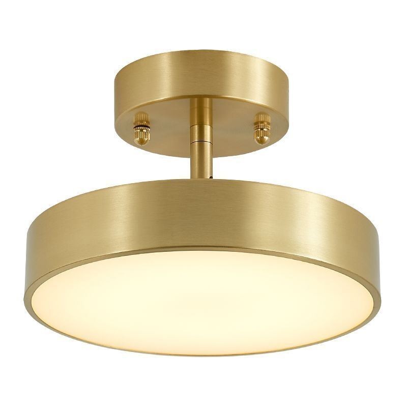 Mini lámpara de techo redonda de cobre dorado