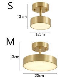 Mini lámpara de techo redonda de cobre dorado