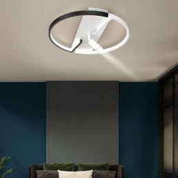 Lámpara de techo acrílica blanca y negra con foco de iluminación