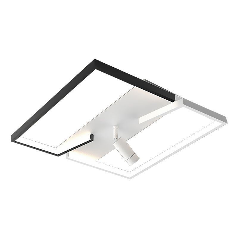 Lámpara de techo acrílica blanca y negra con foco de iluminación