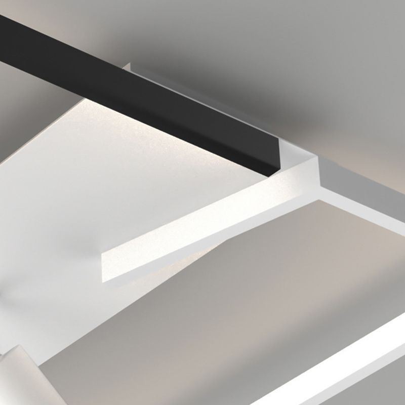 Lámpara de techo acrílica blanca y negra con foco de iluminación