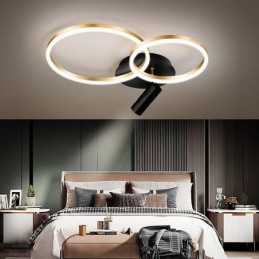 Lámpara de techo con anillo de halo dorado cepillado, iluminación de foco