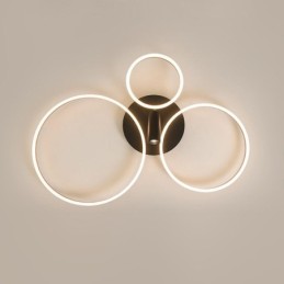 Lámpara de techo con anillo de halo dorado cepillado, iluminación de foco