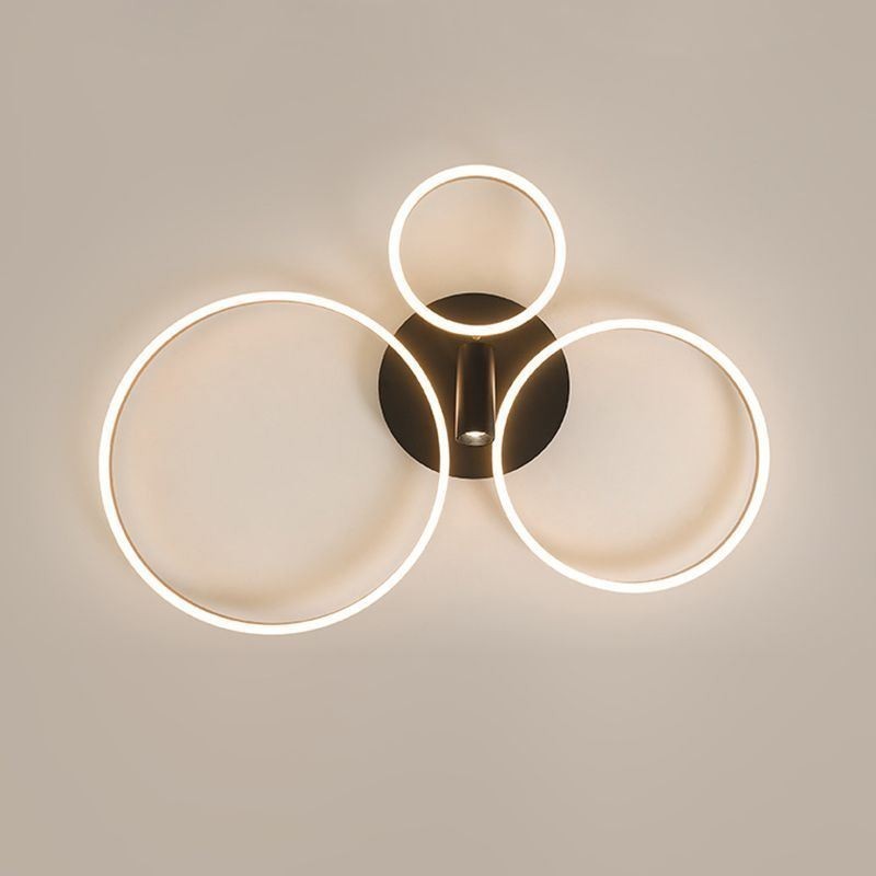 Lámpara de techo con anillo de halo dorado cepillado, iluminación de foco