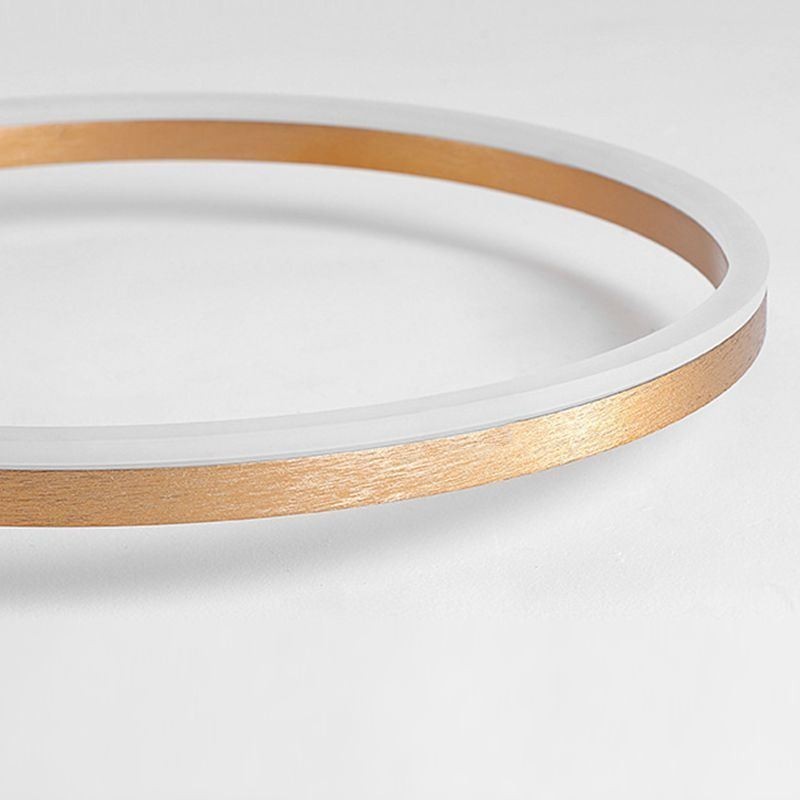 Lámpara de techo con anillo de halo dorado cepillado, iluminación de foco