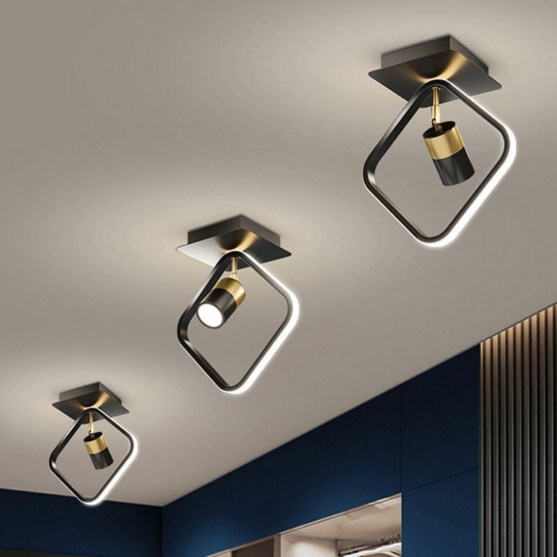 Lámpara de techo acrílica minimalista con foco decorativo.