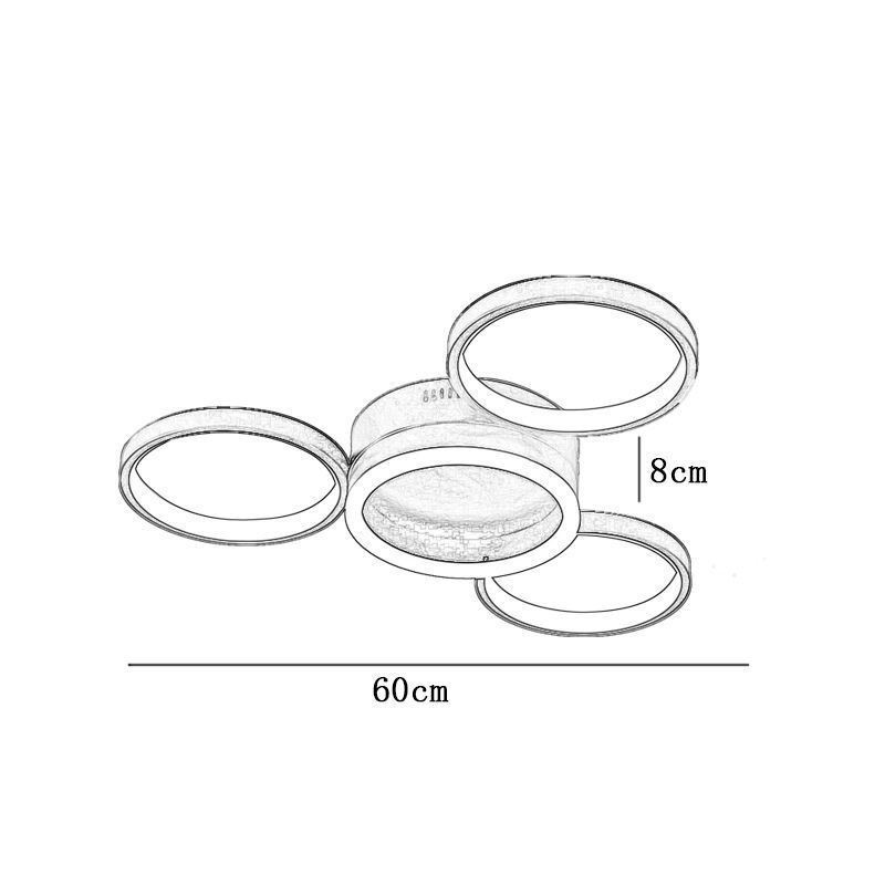 Lámpara de techo empotrada de 4 anillos