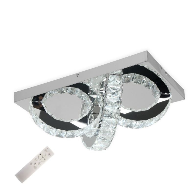 Lámpara de techo de cristal con montaje empotrado de anillo semicircular