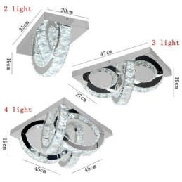 Lámpara de techo de cristal con montaje empotrado de anillo semicircular