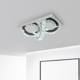 Lámpara de techo de cristal con montaje empotrado de anillo semicircular
