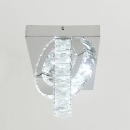 Lámpara de techo de cristal con montaje empotrado de anillo semicircular