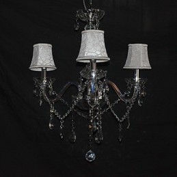 Lámpara de araña moderna y espléndida de 3 luces con brazo de cristal