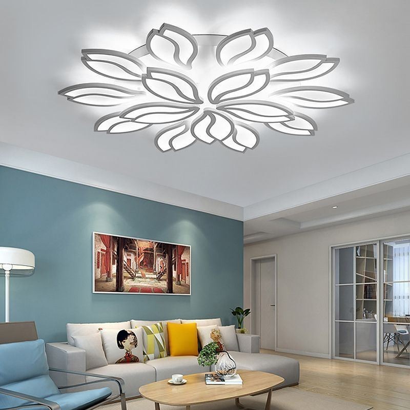 Lámpara de techo empotrada con diseño de flores de acrílico