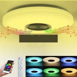 Lámpara decorativa empotrada con control remoto por aplicación y altavoz musical Bluetooth