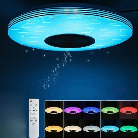 Lámpara de techo empotrada, lámpara decorativa con control remoto por aplicación, altavoz de música Bluetooth Lámpara de techo empotrada, lámpara decorativa con control remoto por aplicación, altavoz de música Bluetooth