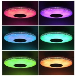 Lámpara de techo empotrada, lámpara decorativa con control remoto por aplicación, altavoz de música Bluetooth