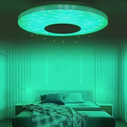 Lámpara de techo empotrada, lámpara decorativa con control remoto por aplicación, altavoz de música Bluetooth
