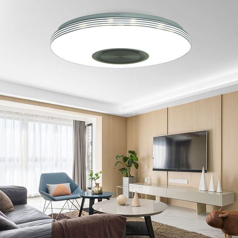 Lámpara de techo empotrada, lámpara decorativa con control remoto por aplicación, altavoz de música Bluetooth