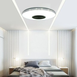 Lámpara de techo empotrada, lámpara decorativa con control remoto por aplicación, altavoz de música Bluetooth