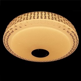 Lámpara de techo decorativa con control remoto por aplicación, altavoz de música Bluetooth, montaje empotrado