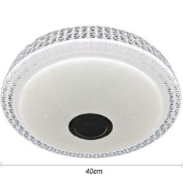 Lámpara de techo decorativa con control remoto por aplicación, altavoz de música Bluetooth, montaje empotrado