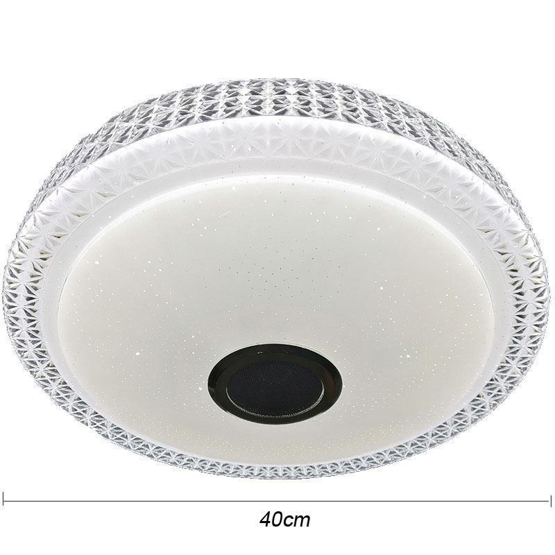 Lámpara de techo decorativa con control remoto por aplicación, altavoz de música Bluetooth, montaje empotrado