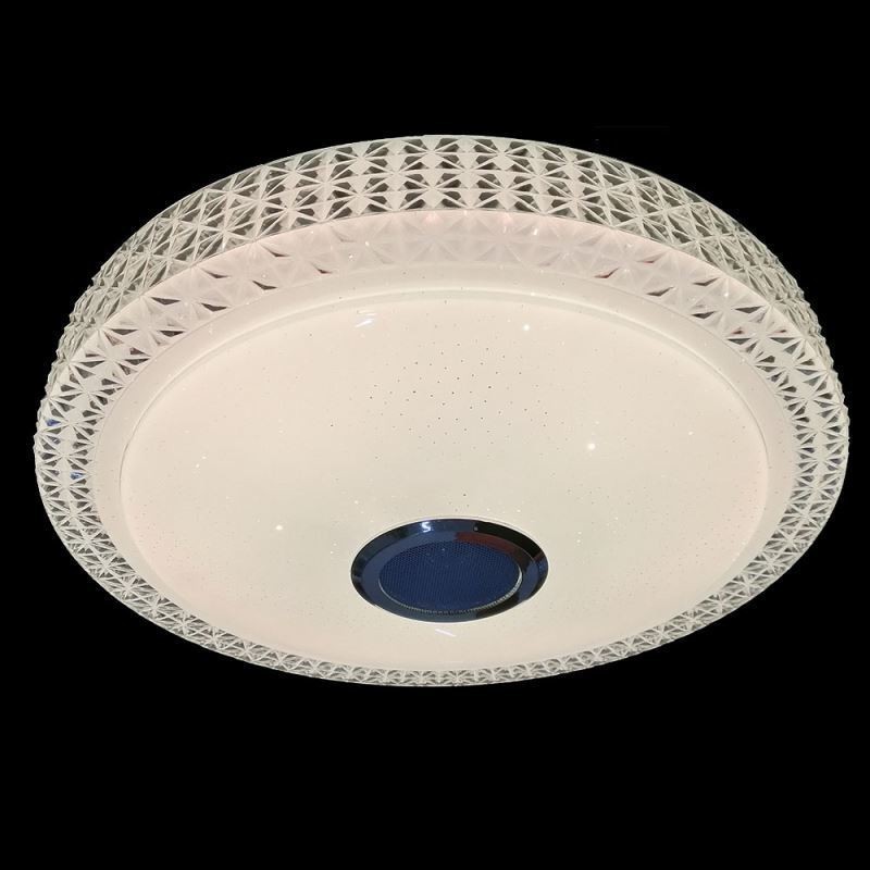 Lámpara de techo decorativa con control remoto por aplicación, altavoz de música Bluetooth, montaje empotrado