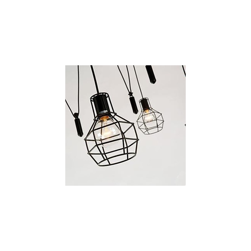 Lámpara de araña para comedor, sala de estar, estilo rústico americano, lámparas y faroles, jaulas pequeñas, luz colgante