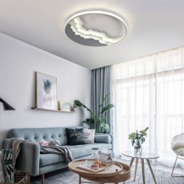 Lámpara de techo acrílica redonda empotrada con forma de onda única