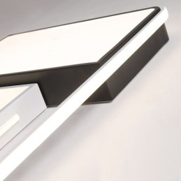 Lámpara de techo empotrada moderna de acrílico cuadrada en blanco y negro