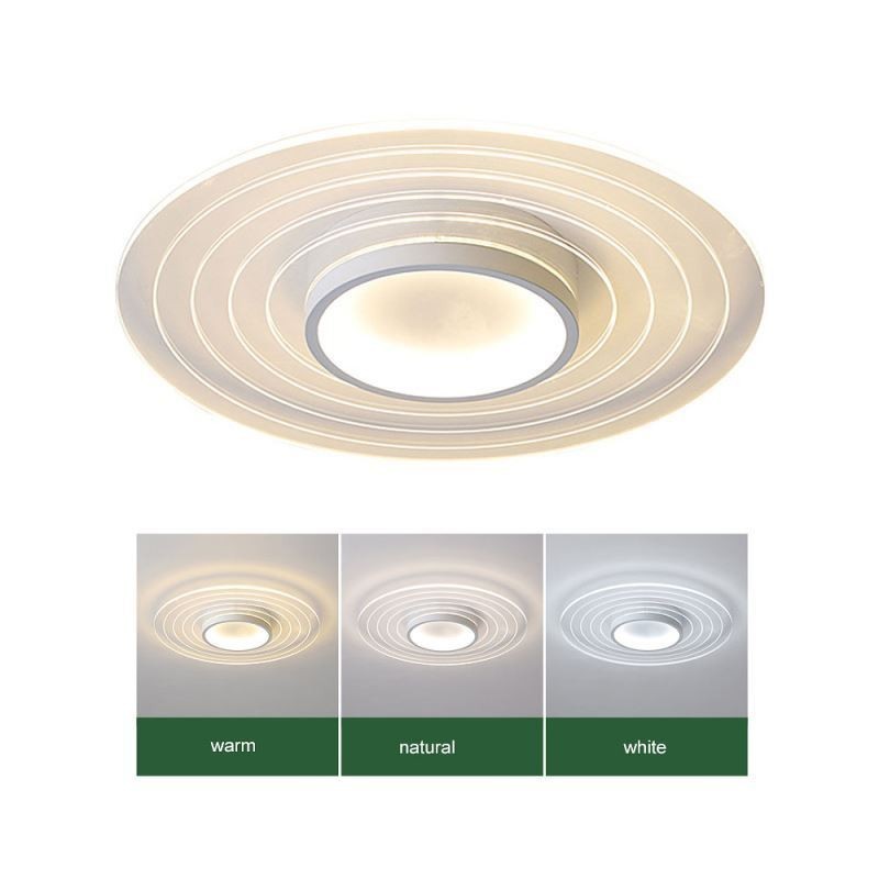 Lámpara de techo empotrada circular moderna, luminaria minimalista