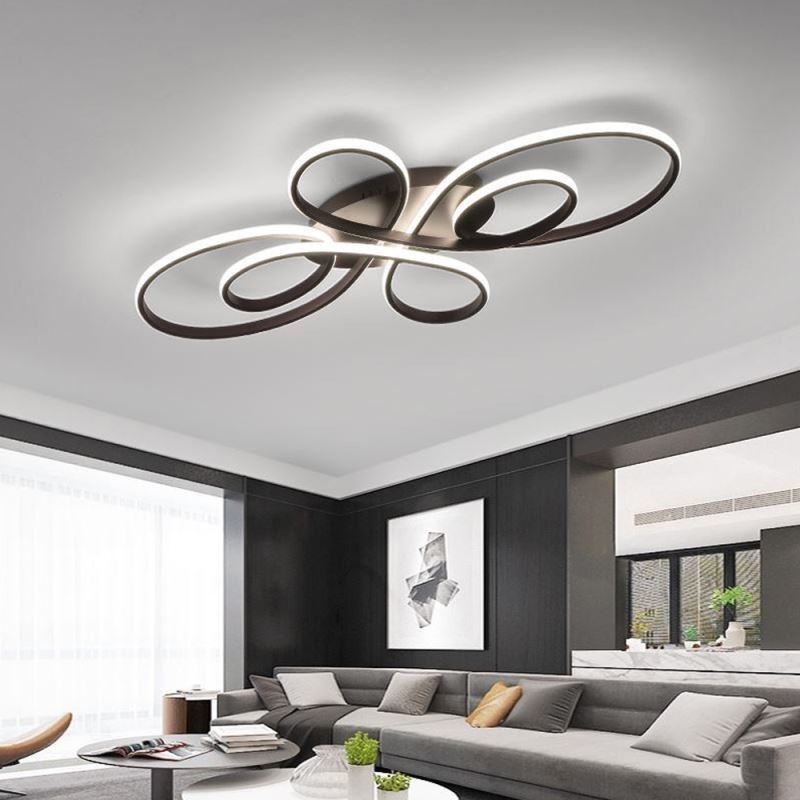 Lámpara de techo empotrada moderna con diseño floral, iluminación decorativa