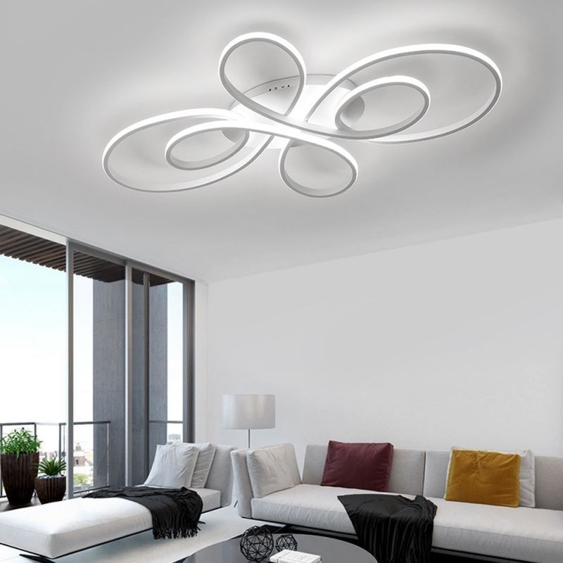 Lámpara de techo empotrada moderna con diseño floral, iluminación decorativa