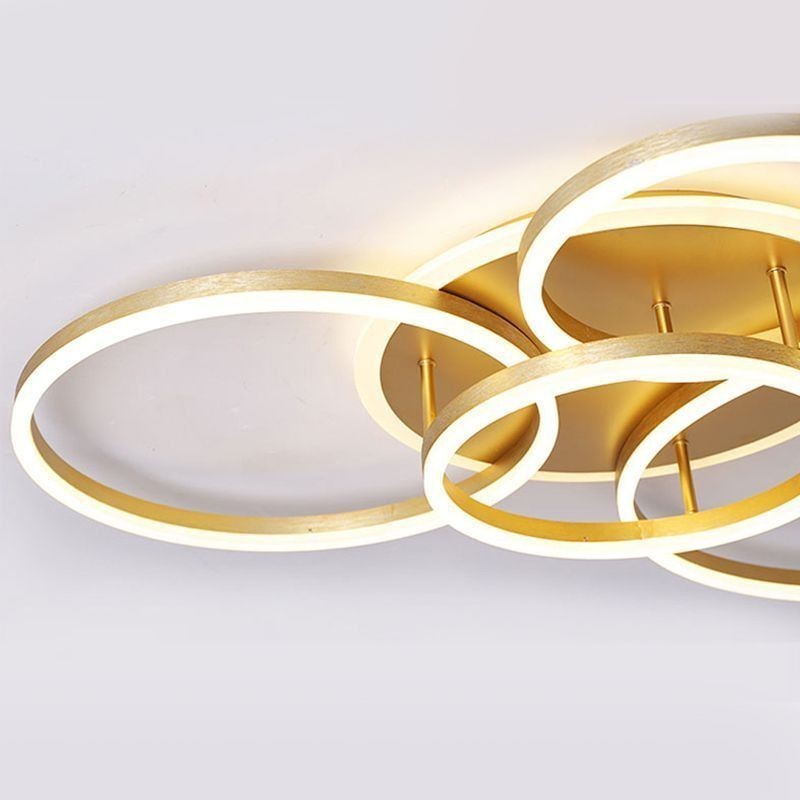Lámpara de techo acrílica moderna empotrada con anillo de halo