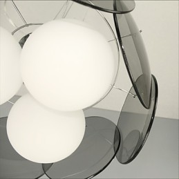 Ofertas Lámpara de araña de cristal gris ahumado estilo simple de Milán