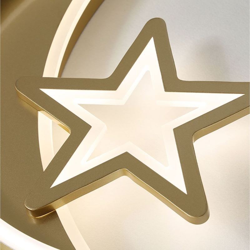 Lámpara de techo empotrada Moon Star de acrílico dorado