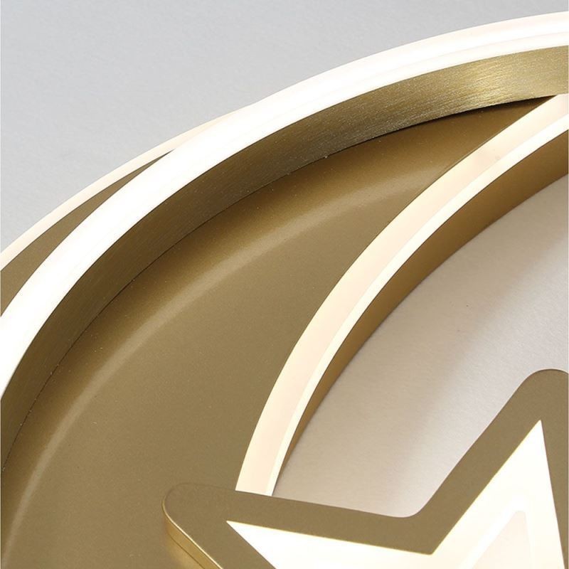 Lámpara de techo empotrada Moon Star de acrílico dorado