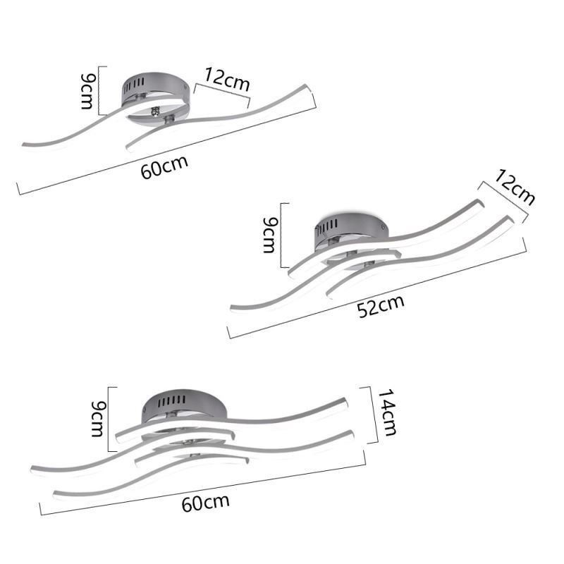 Lámpara de techo moderna y sencilla de acrílico con forma de onda y montaje empotrado