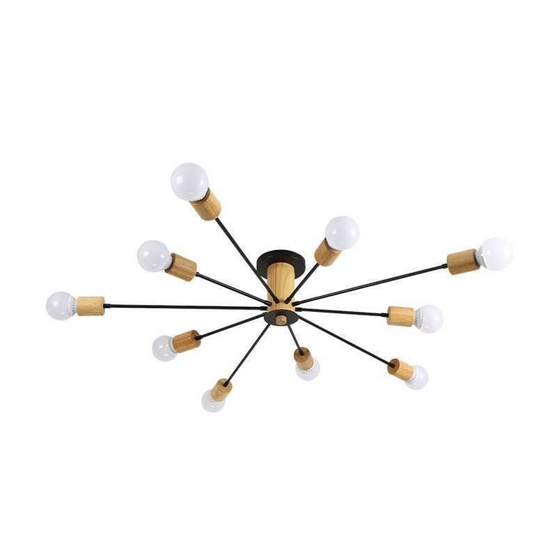 Lámpara de araña moderna con ramas de madera y montaje empotrado Magic Beans