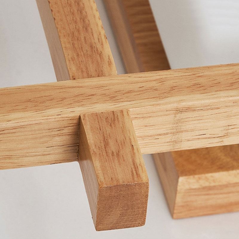 Lámpara de techo empotrada de madera de caucho con rejilla cuadrada nórdica