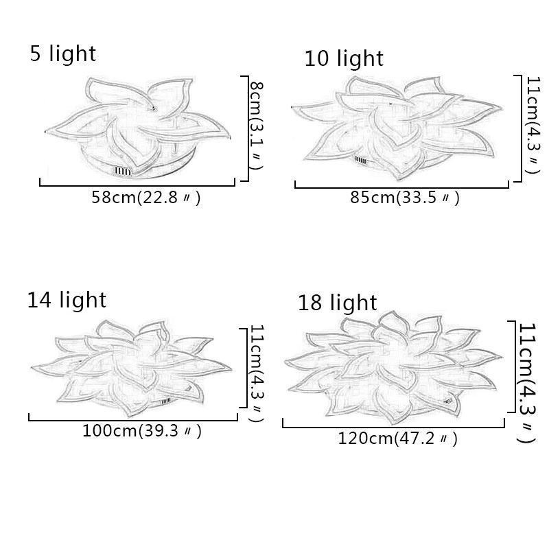 Lámpara de techo moderna y sencilla de acrílico con forma de girasol