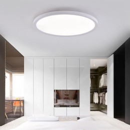 Lámpara de techo redonda nórdica empotrada superfina de aluminio, iluminación redonda