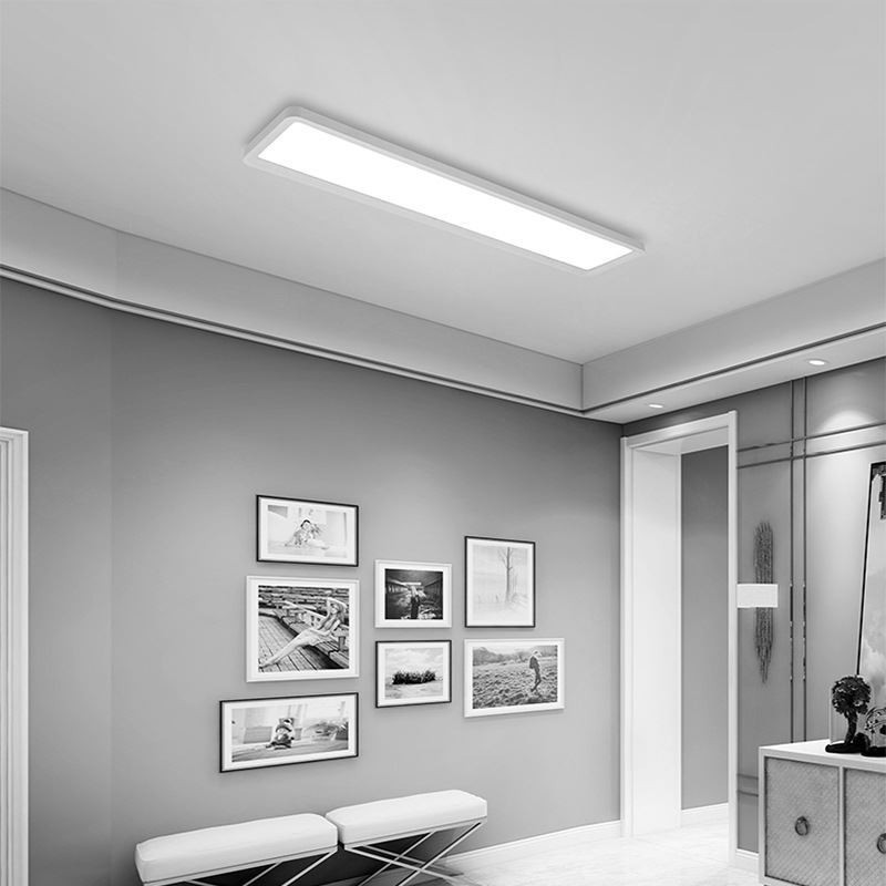 Lámpara de techo nórdica rectangular superfina con montaje empotrado, iluminación para el hogar