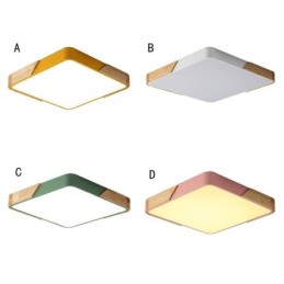 Lámpara de techo con marco de madera de montaje empotrado simple, diseño súper fino, luz diurna